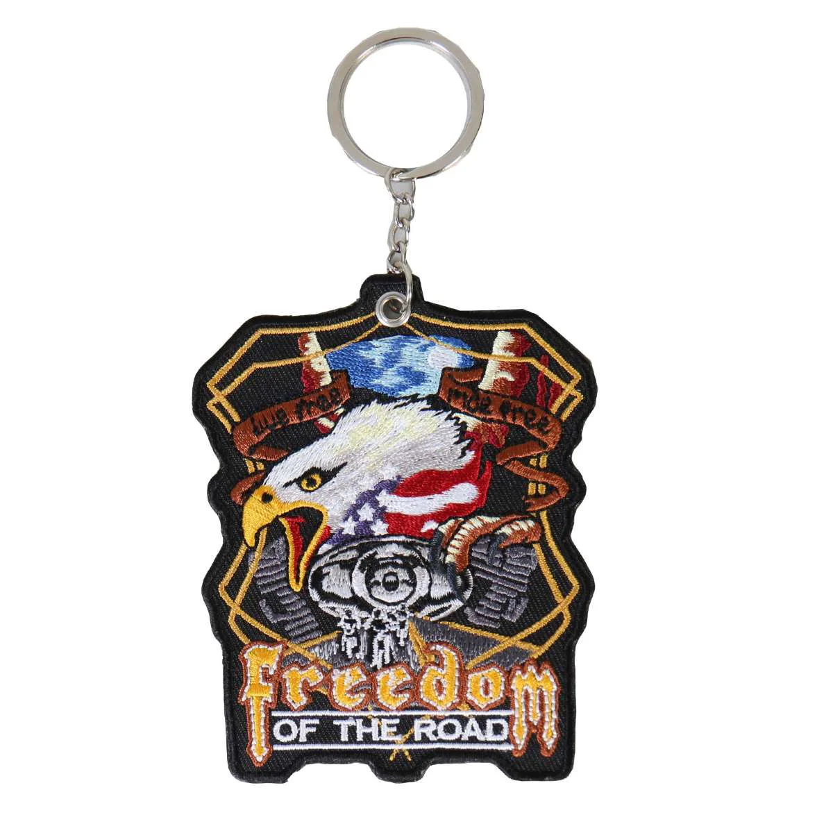 Secure Hot Leathers Midnight Eagle Embroidered Key Chain KCH1018 Sustainable
