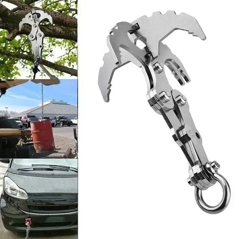 User-Friendly Folding Grappling Hook – Multi functional Stainless Steel Survival Tool for Outdoor Climbing and Camping Pure