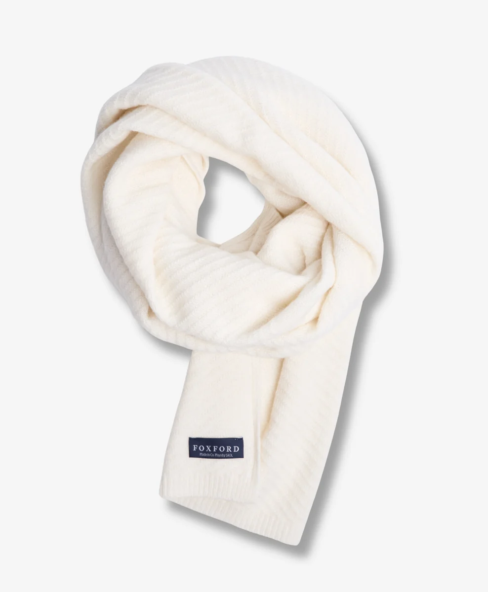 Artisan Foxford Natural Knitted Lambswool Scarf Fashionable