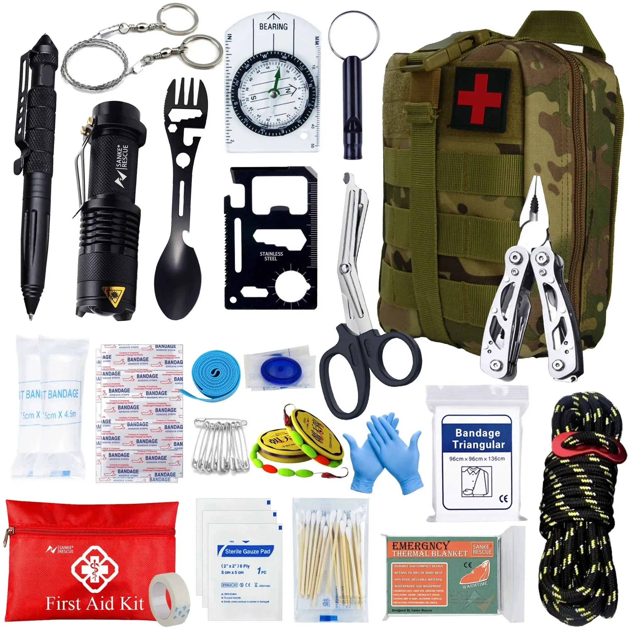 Practical Tactical First Aid Kit – Military-Grade Survival Gear for Camping Hiking Emergency Medical Care Tactical First Aid Kit – Be Ready for Any Emergency Safe
