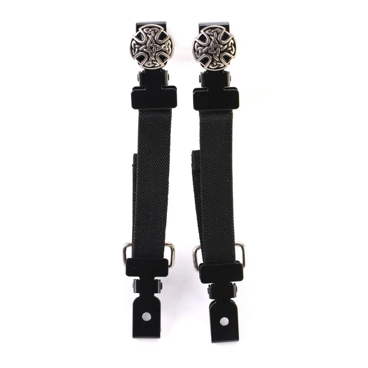 World-Class Milwaukee Leather MLA4012 Motorcycle Biker Celtic Circle Emblem Elastic Bungee Clips for Chaps or Pants Set of 2 Trusted