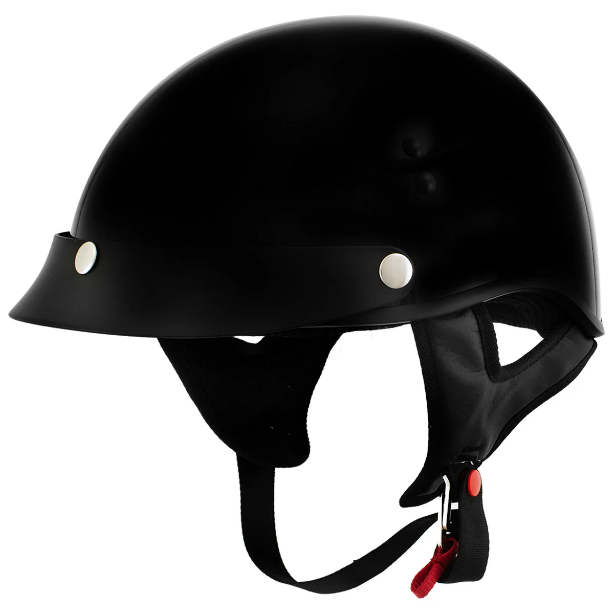 Environmentally Friendly Hot Leathers HLT70 Stealth Glossy Black Motorcycle DOT Skull Cap Classic Half Helmet Elegant