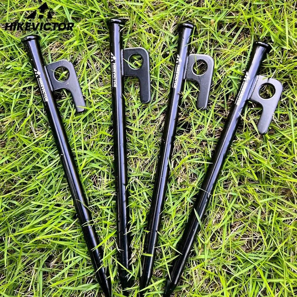 Sophisticated Heavy-Duty Steel Tent Pegs – Essential Camping Ground Anchors for All Terrain Recyclable