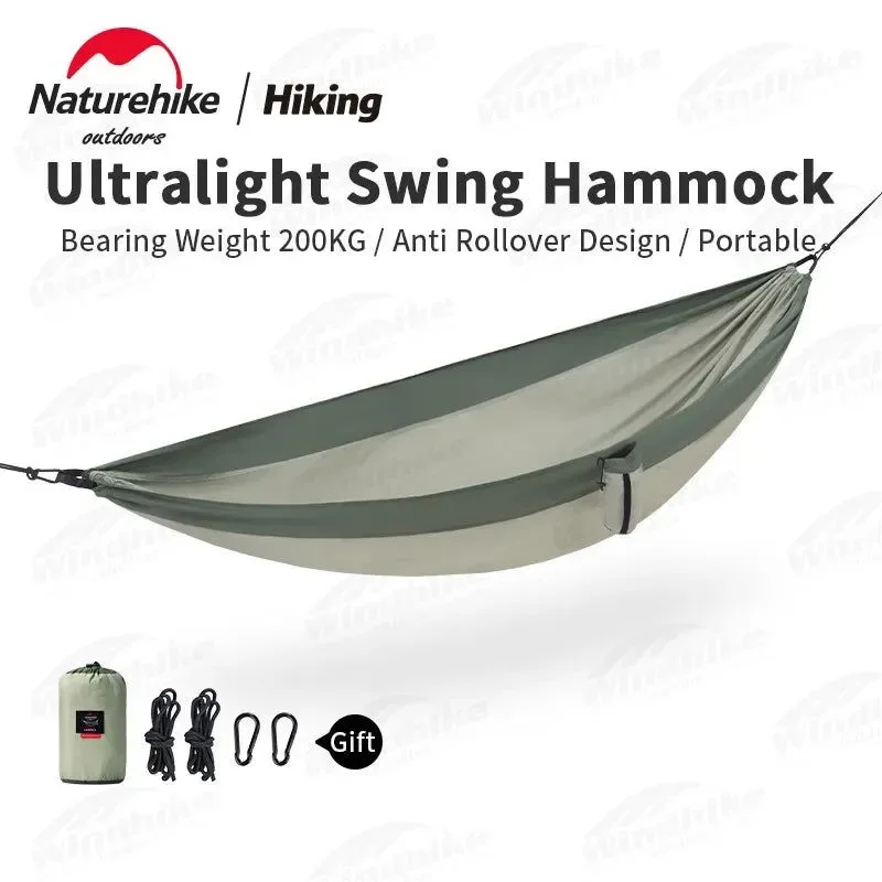 Convenient Ultralight Camping Swing Hammock – Anti-Rollover 1 2 Person 200kg Capacity Portable Outdoor Hammock Fashionable