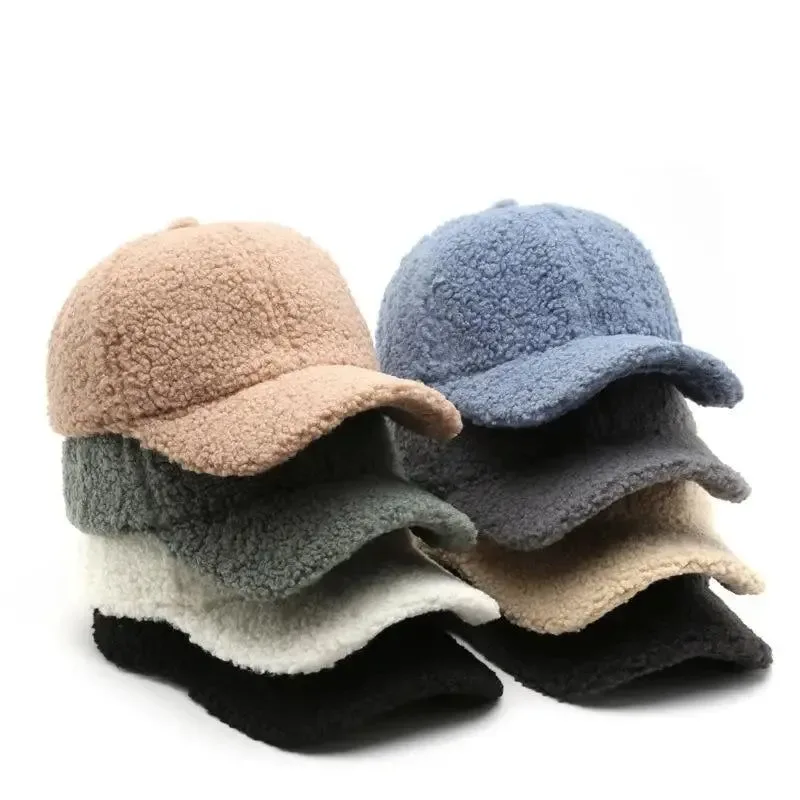 Sustainable Women’s Autumn Winter Baseball Cap – Plush Keep Warm Hat with Adjustable Strap Authentic