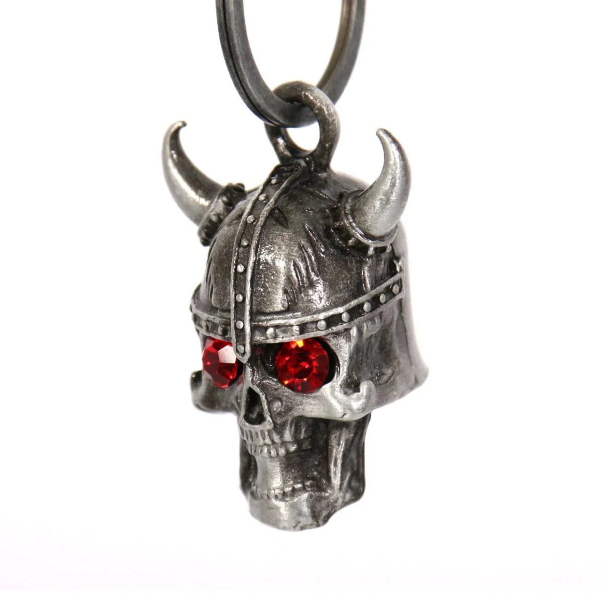 Fine Milwaukee Leather MLB9020 ‘Viking Skull with Red Eyes’ Motorcycle Good Luck Bell Key Chain Accessory for Bikers Authentic