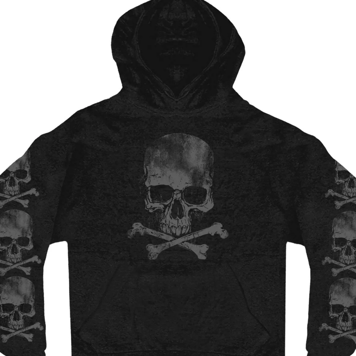 Optimized Hot Leathers GMD4305 Men’s Black Skull and Crossbones Pull Over Hoodie Soft