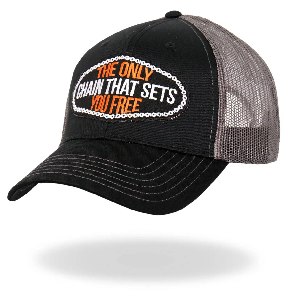Artisan Hot Leathers Black and Grey That Sets You Trucker Hat GSH1041 Trendy