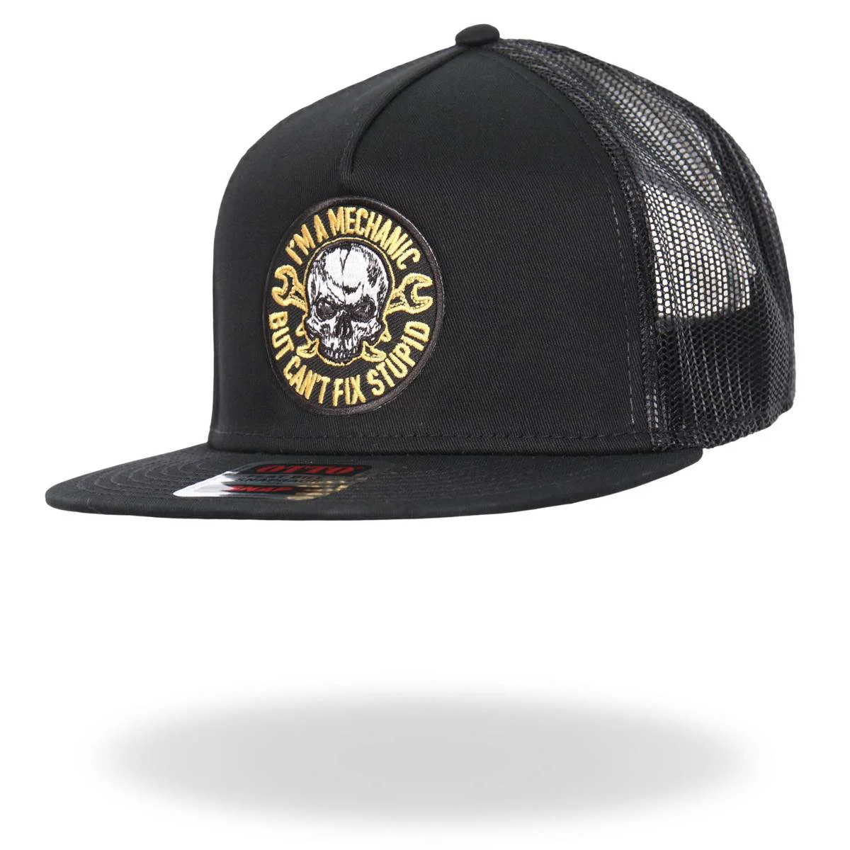 Specialty Hot Leathers Black Yellow And White Mechanic Can’t Fix Stupid Snapback Hat GSH2036 Reusable