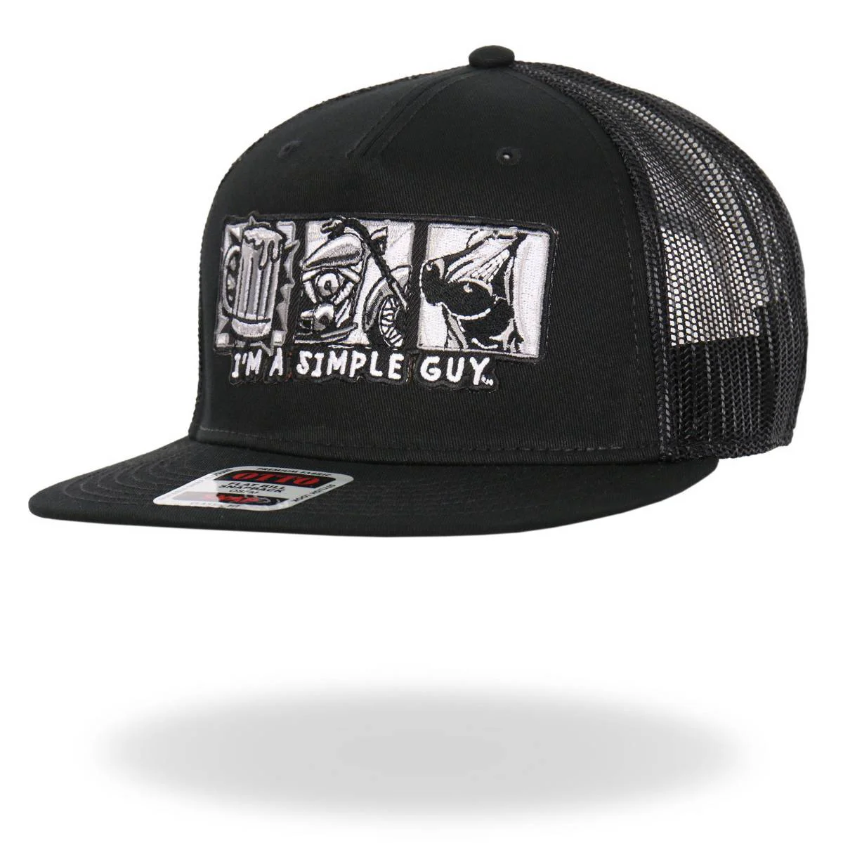 Secure Hot Leathers Black Simple Guy 3 B’s Snapback Hat GSH2038 Trendy
