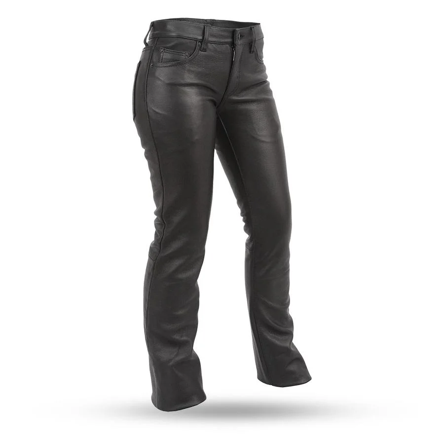 Reliable First Manufacturing FIL710CFD Women s Black Alexis Leather Pants Genuine