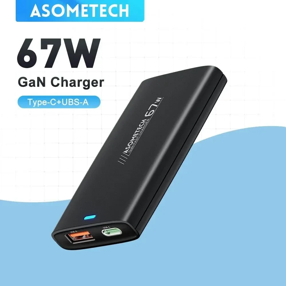 Crafted 67W GaN Portable Charger PD PPS QC3.0 USB Type C Super Fast Charger for iPad iPhone 14 Samsung S23 Ultra Xiaomi Superior