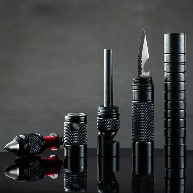 Smart All-in-One Tactical Survival Multitool with Lighter Fishing Tool Glass Breaker Whistle and Blade Casual