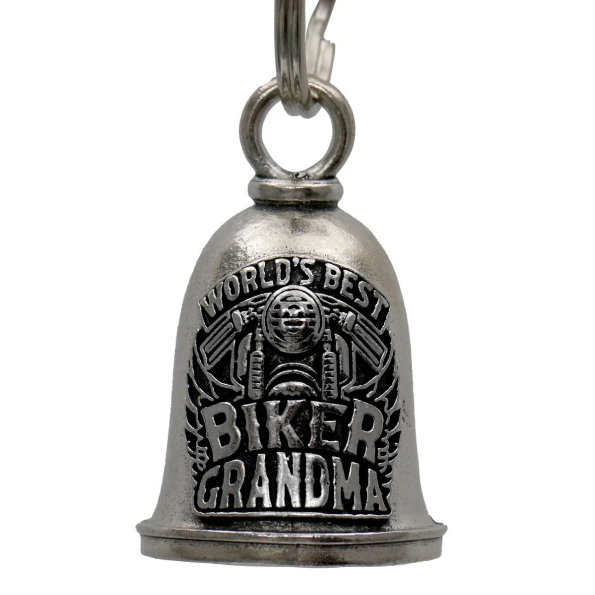 Expertly Made Milwaukee Leather MLB9075 Biker Grandma Motorcycle Good Luck Bell w Key Ring-Key Chain Accessory for Bikers Elegant