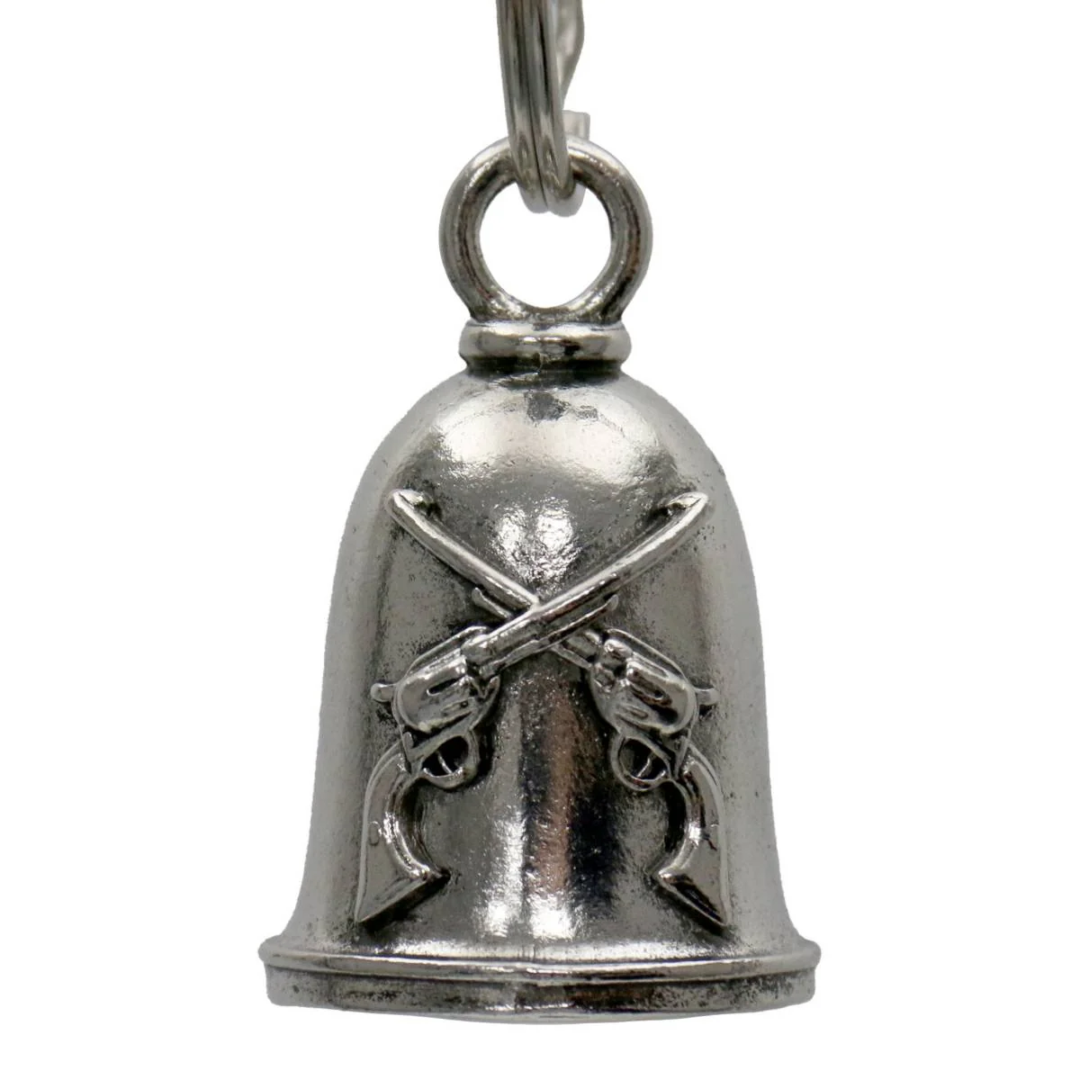 Top-Quality Milwaukee Leather MLB9087 Crossed Pistols Motorcycle Good Luck Bell w Key Ring-Key Chain Accessory for Bikers Expertly Made