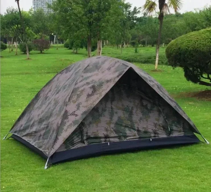 High-Quality Camouflage 2-Person Four-Season Double Tent – Double Door Outdoor Camping Tent Eco-Friendly