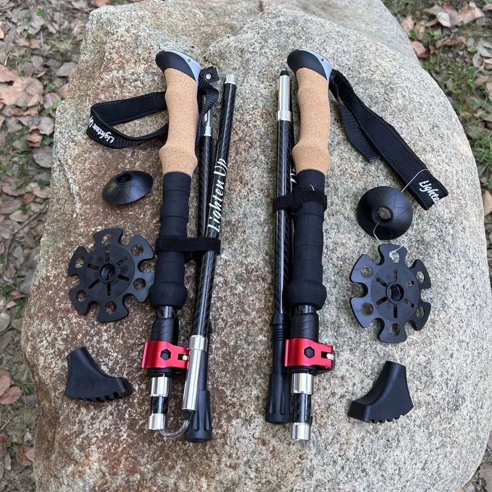 Verified Ultralight Carbon Fiber Trekking Poles Folding Hiking and Nordic Walking Sticks with Quick Flip-Lock Trekking Poles Ultralight Carbon Fiber Folding Hiking Nordic Walking Stick Quick Flip-Lock Telescopic Crutches Consistent