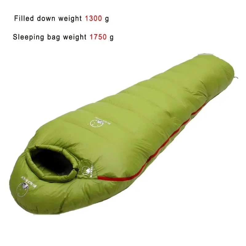 Recyclable Black Snow 95 White Goose Down Mummy Sleeping Bag – 800 Fill Power 5 Warmth Options -15°C to 15°C Practical