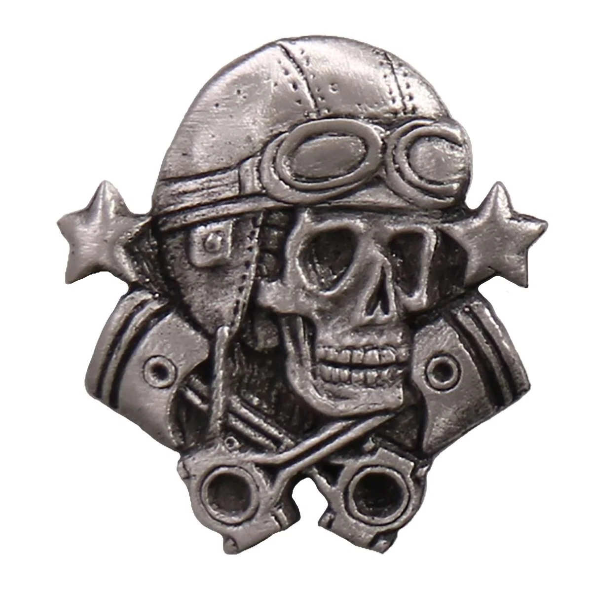 Practical Milwaukee Leather MLP9278 Aviator Skull Pin For Jackets Vest Hats and Clothing Fast