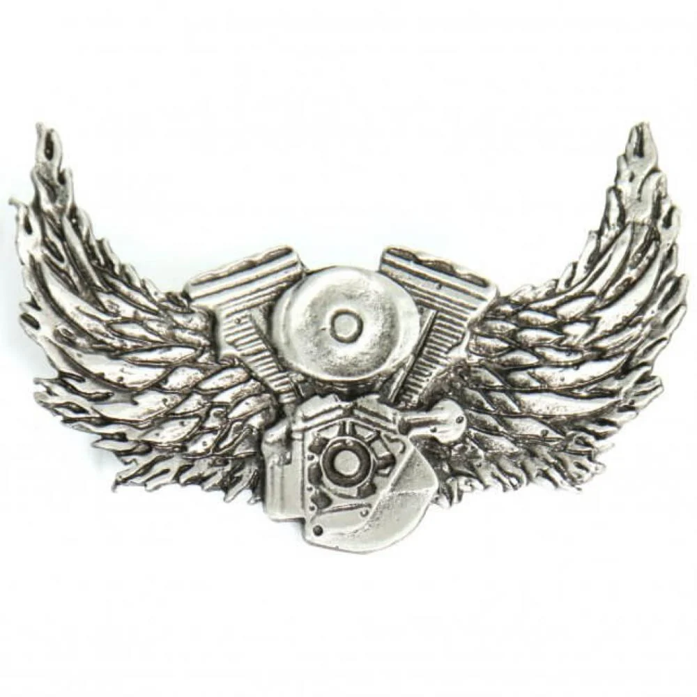 Innovative Milwaukee Leather MLP9210 Motor and Wings Pin For Jackets Vest Hats and Clothing Trusted
