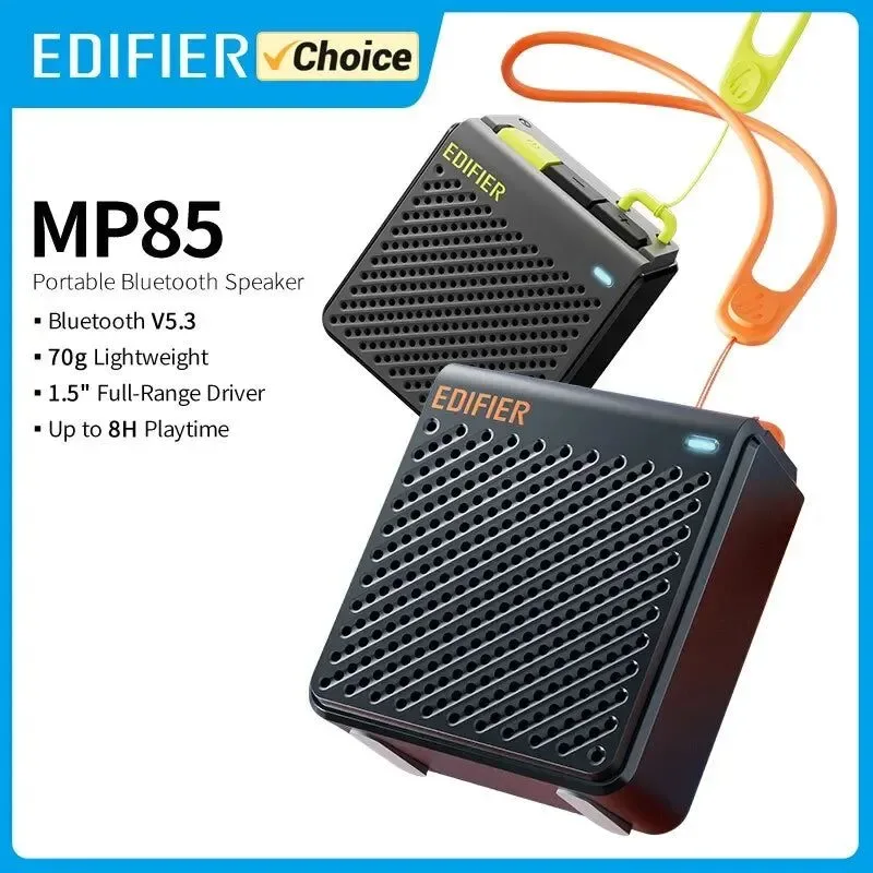 Refined Edifier Portable Bluetooth Speaker – Lightweight 70g 8H Playback Waterproof Wireless Stereo for Camping and Walking Minimalist