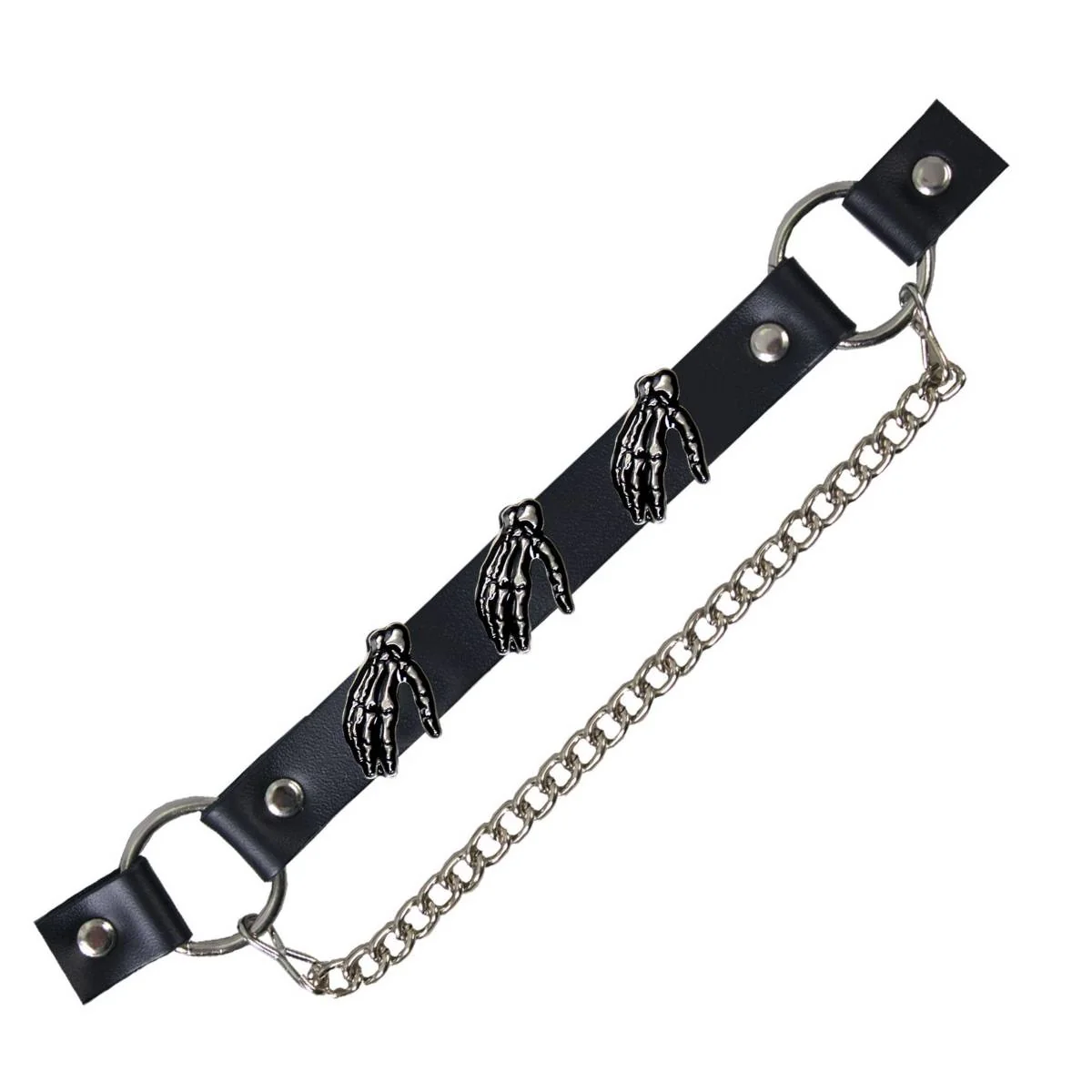 Reusable Hot Leathers BNL1025 Skeleton Hands Medallion Boot Chain for Motorcycle Boots Powerful