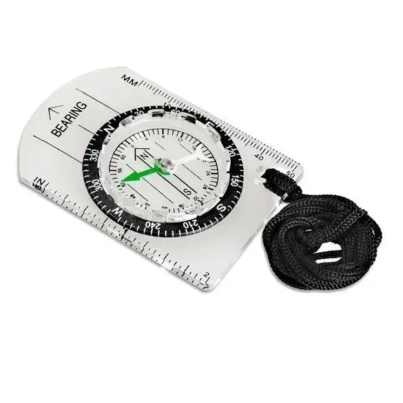 Detailed All-In-One Outdoor Hiking Camping Baseplate Compass Map Ruler – Mini Cute Stationery for School Supplies Minimalist