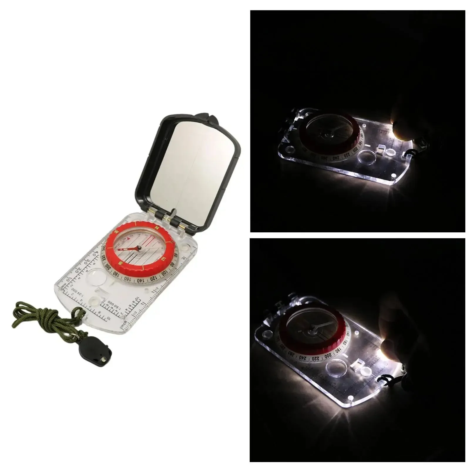 Natural Compass Magnifier Multifunctional Map Ruler Clinometer – Outdoor Boating Navigation Tool Fine