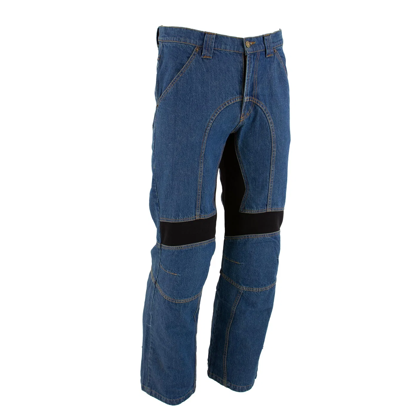 Enhanced Milwaukee Leather MDM5015 Men’s Classic Fit Blue Denim Motorcycle Rider Racing Pants w CE Armor on Knees First-Class