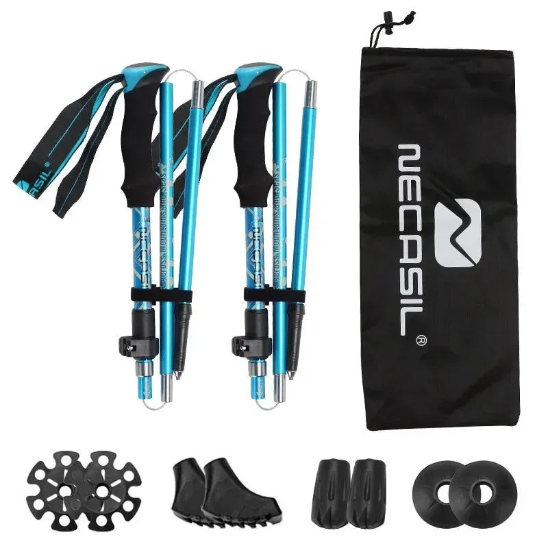 Advanced Lighten Up Carbon Fiber Folding Trekking Poles – Ultralight Quick-Lock EVA Grip 0.73kg pair Consistent
