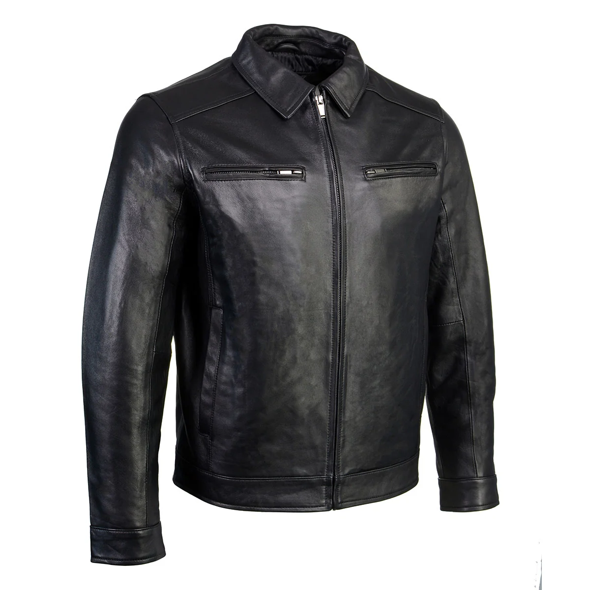 Consistent Boston Harbour 1.0 Men’s Black New Zealand Lamb Leather Fashion Car Coat Jacket SFM1899 Certified