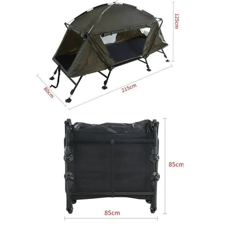 Functional Portable 1-Person Cot Tent with Integrated Bed – Off-Ground 4-Season Foldable Adjustable Height Stylish