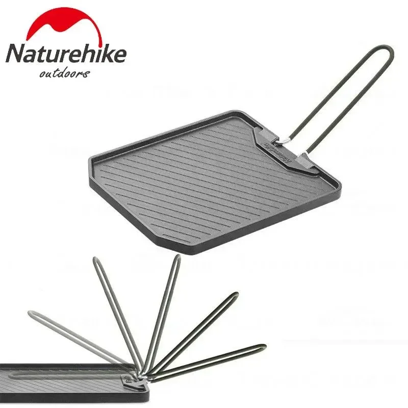 Optimized Non Stick Frying Pan Outdoor Camping Barbecue Plate Portable Picnic Grill Tray Hiking BBQ Camping Oven Plate Green