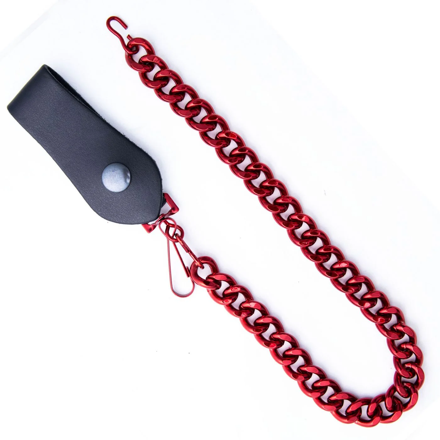 Exclusive Milwaukee Leather MLC78962 Red Metal Anti-Theft 16 Inch Wallet Chain with Snap-On Belt Loop and Key Holder Fine Crafted