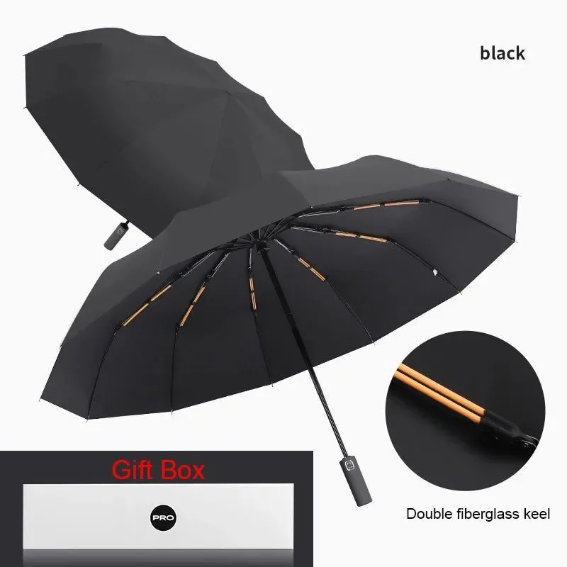 Lightweight 24-Bone Super Strong Umbrella – UV Protection Sun Rain Dual Use Gift Box 2-Year Warranty 5 Colors Quality