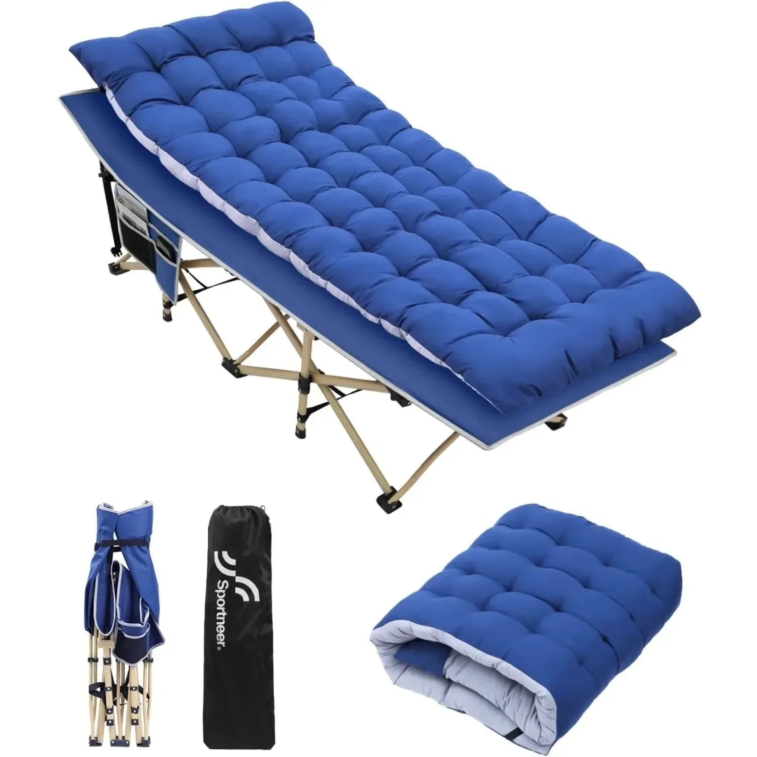 Reusable Sportneer Heavy-Duty Camping Cot with Mattress – Portable Bed for Adults Max Load 450 lbs Sportneer Camping Cot Next-Generation