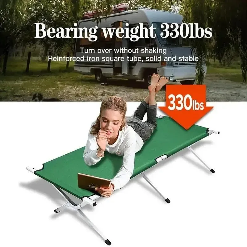 Consistent Multifunctional Camping Folding Bed – Portable Iron Cot for Hiking Travel and Office Use Prestigious