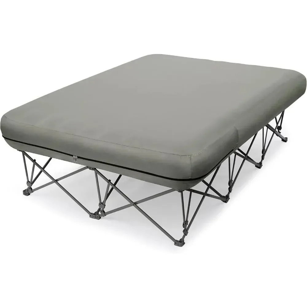 Easy-to-Use 2-Person Camping Cot with Inflatable Air Mattress – Folding Bed with 500 lb Capacity Carry Bag for Camping Home Use Lightweight