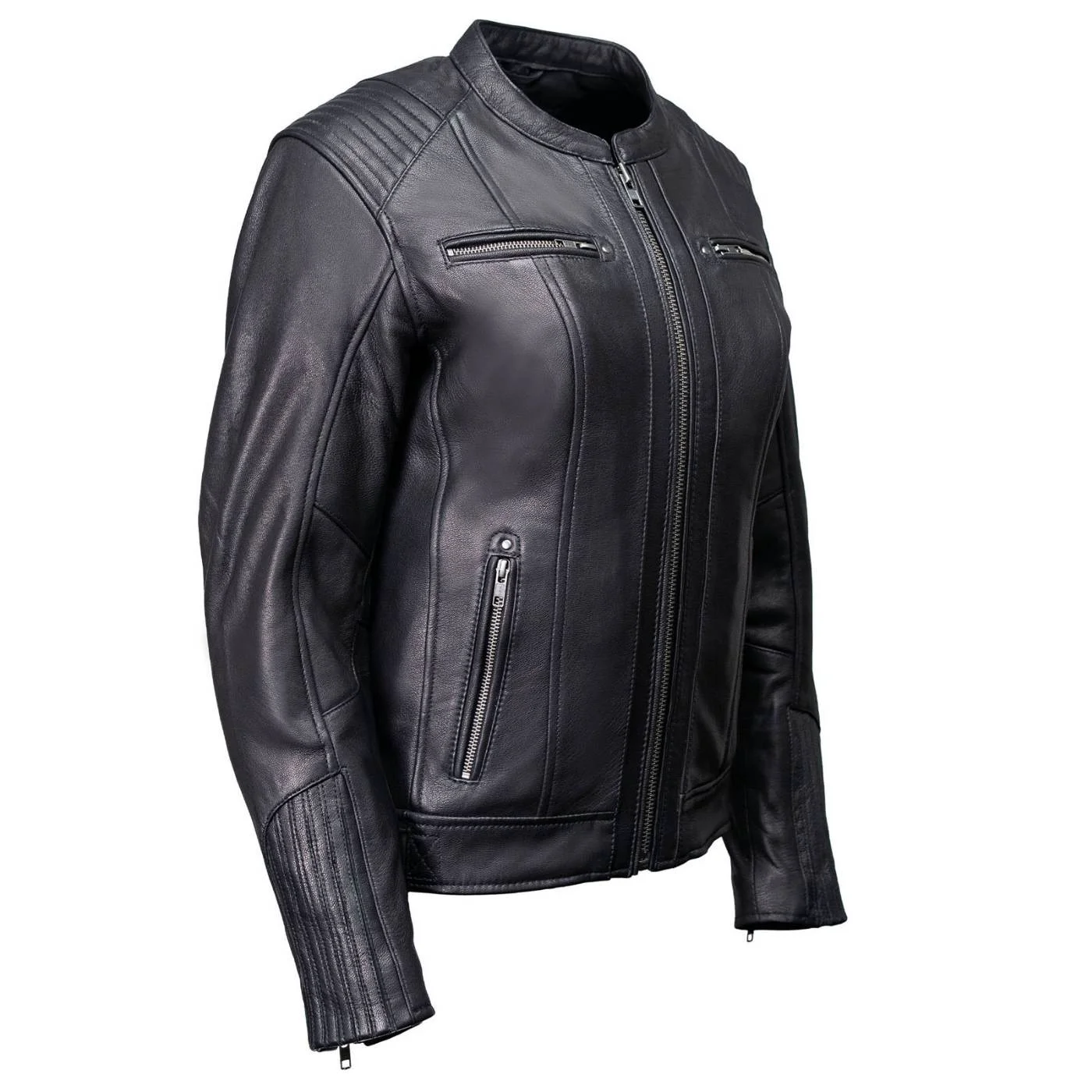 Traditional MMCC Women’s Rebel Black Leather Motorcycle Jacket – MMC20002 Soft