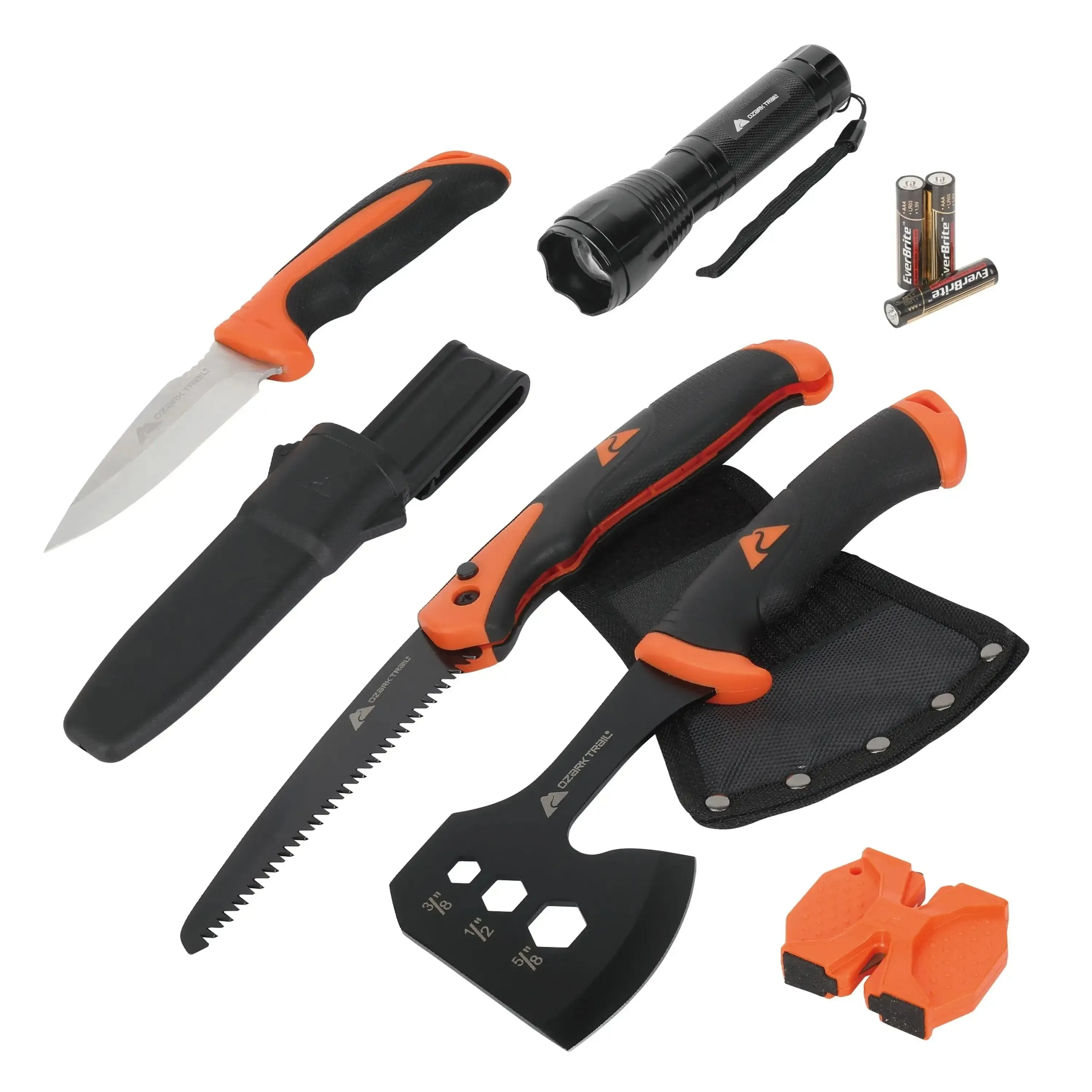 Certified Ozark Trail 7-Piece Camping Tool Set – Complete Outdoor Survival Kit with Hammer Axe Flashlight Relaxed