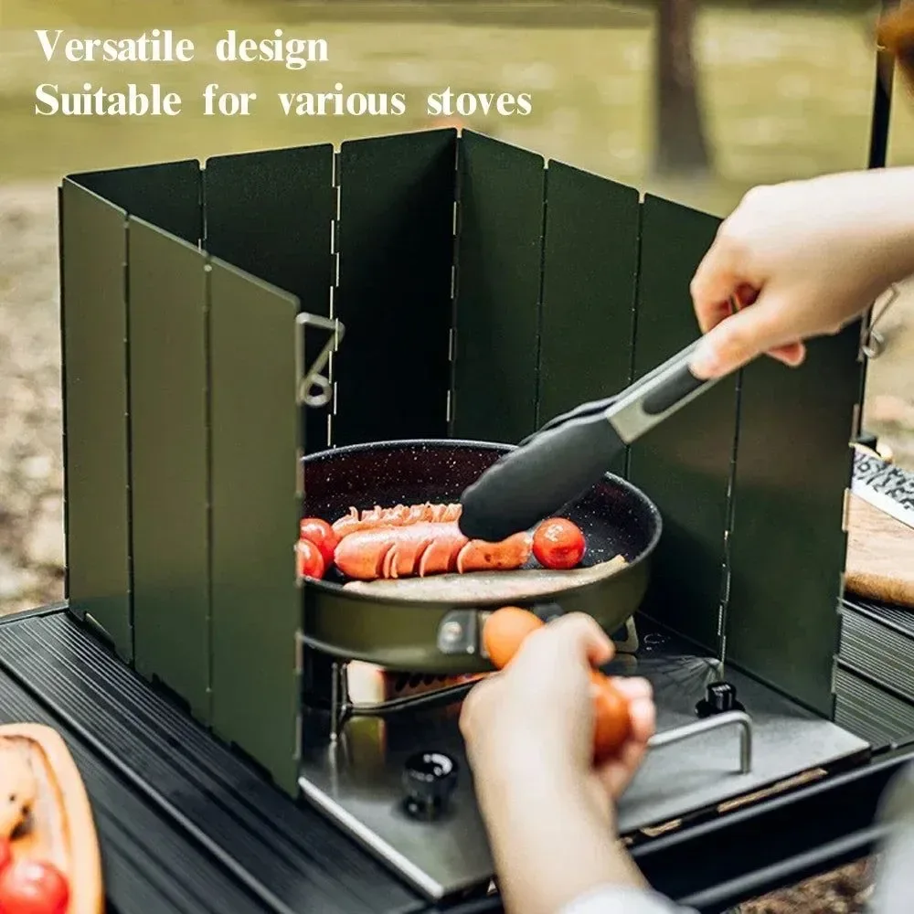 Genuine Foldable Portable Cassette Stove Wind Deflector – Camping Windshield Enclosure for Gas Stoves Excellent