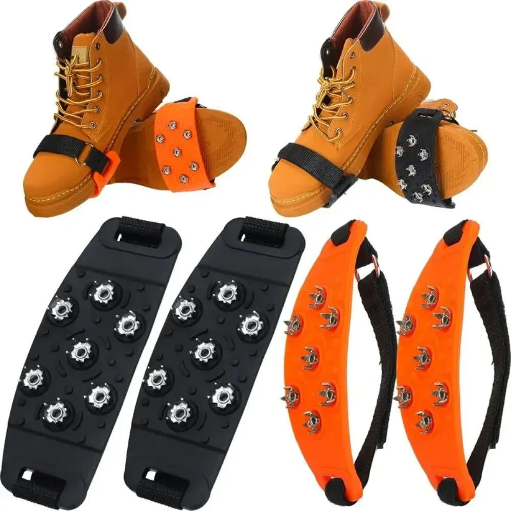 Proven 7-Spike Adjustable Ice Cleats – Anti-Slip Shoe Covers for Winter Hiking Climbing Fits Most Shoes Smooth