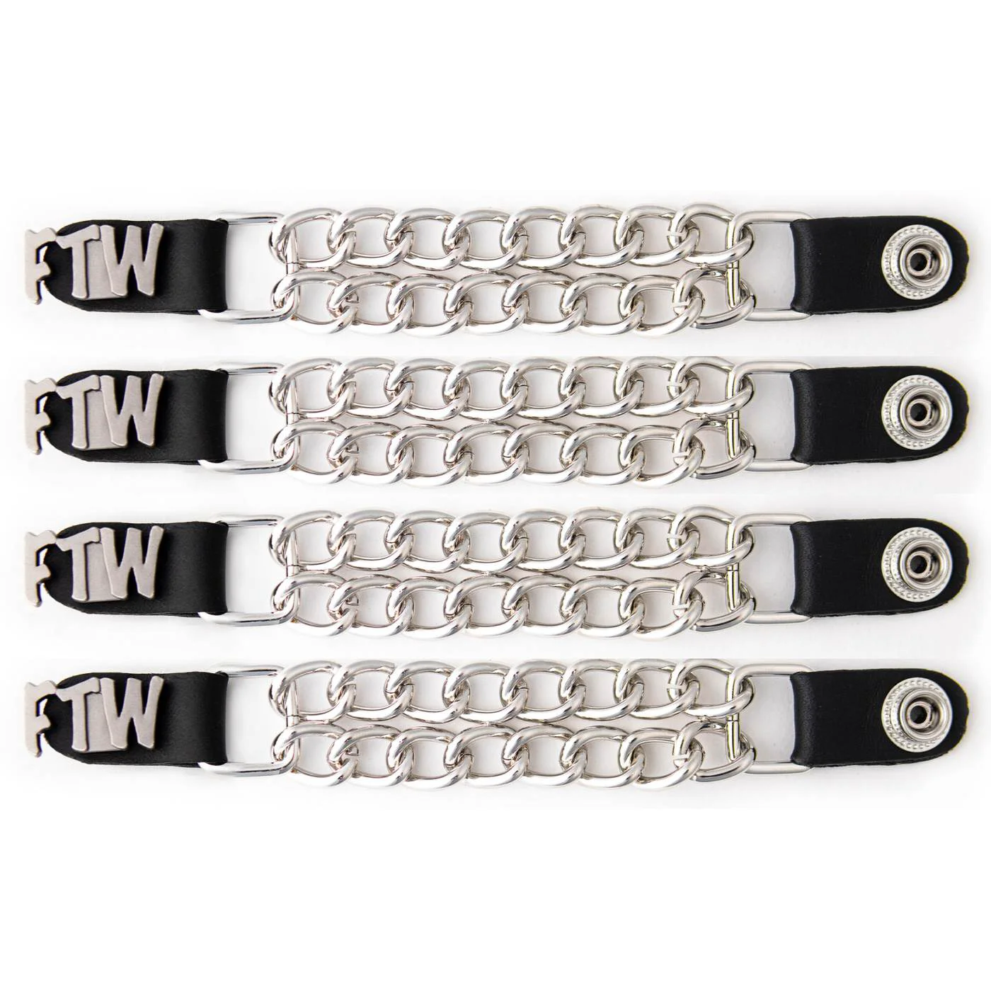 High-End Milwaukee Leather 4-Piece Vest Extender Set – FTW Double Chrome Chains 4-Inch-MLA6036SET Top-Quality