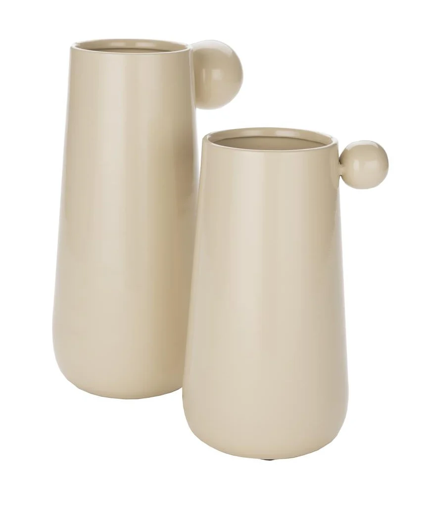 Lightweight Dot Vase Beige- Large Certified