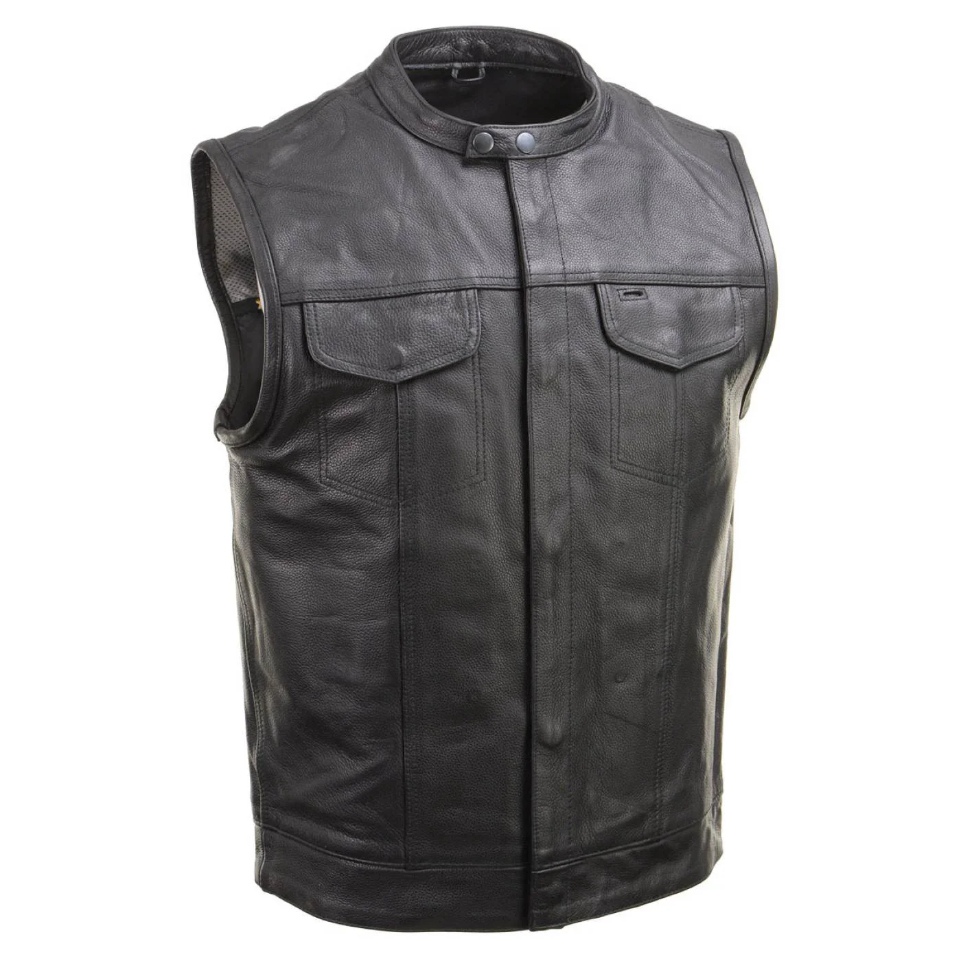 Certified Milwaukee Leather Men’s Quick Draw Black Cowhide Leather Motorcycle Vest – LKM3794 Prestigious
