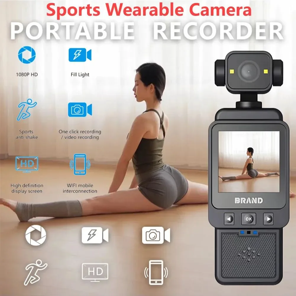 Versatile 1080P WiFi Action Camera – 180° Rotating Mini Sports Camera with Night Vision for Cycling Driving Outdoor Adventures Safe