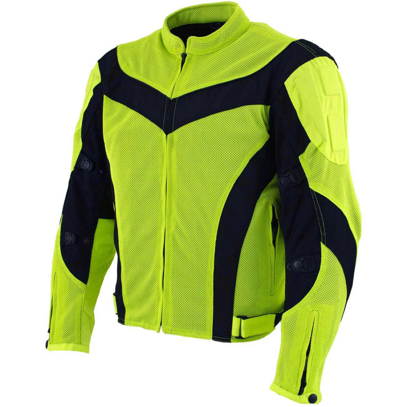 Next-Generation Milwaukee Leather Men’s Invasion Black Neon Textile Motorcycle Jacket w CE Armor – MPM17028 Expertly Made