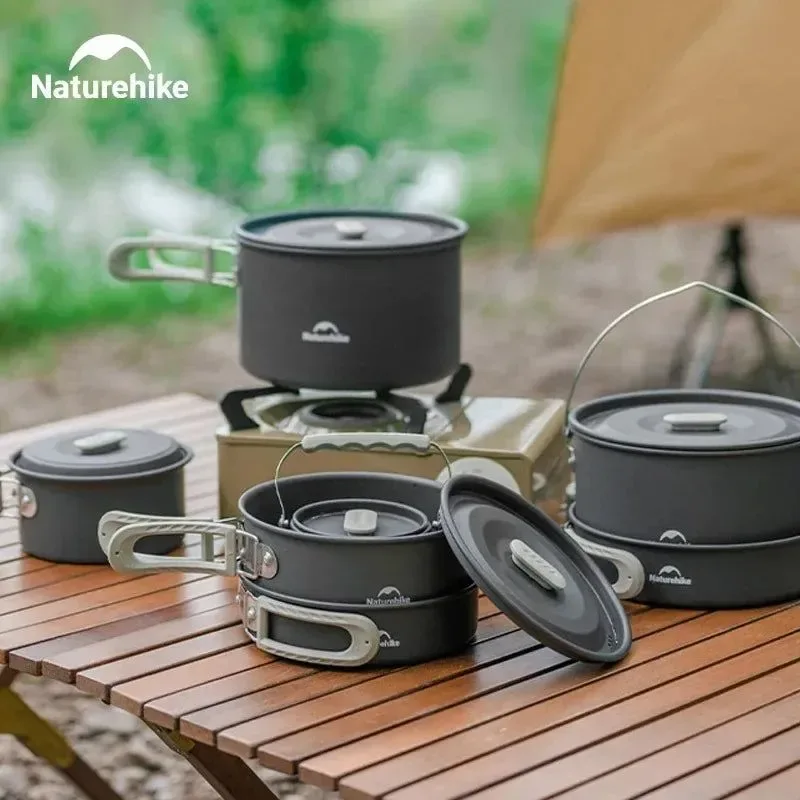 Superior Compact Camping Cookware Set – Non-Stick Aluminum Outdoor Cooking Picnic Kit with Teapot for 2–4 Persons Excellent