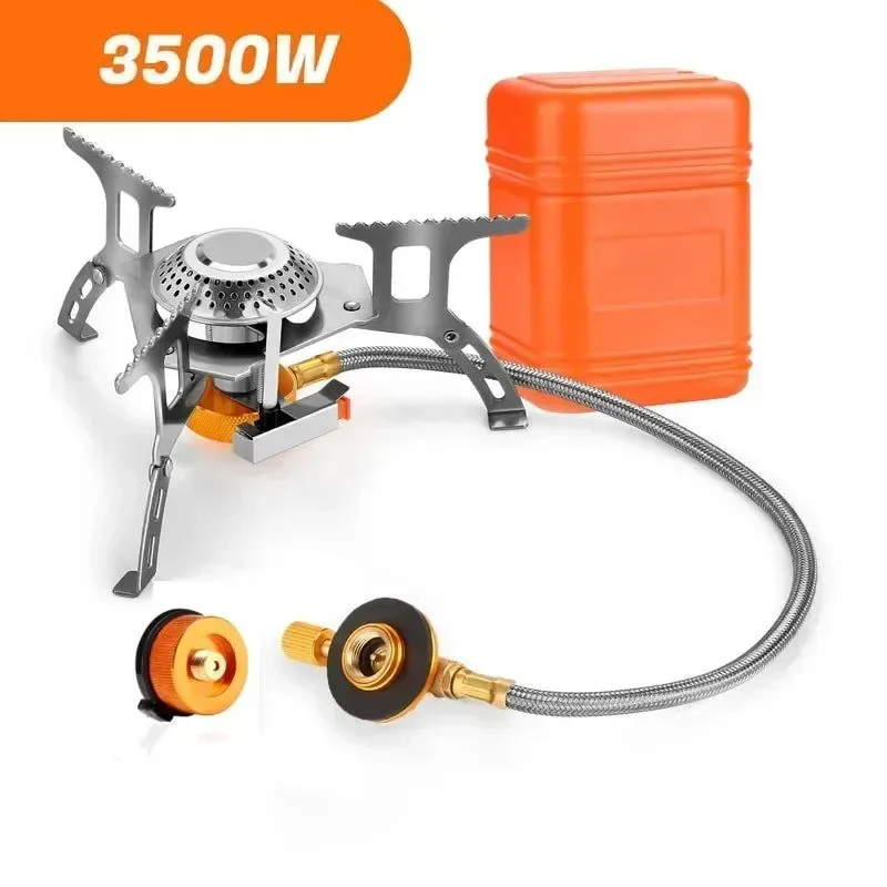 Solid Portable 3500W Camping Gas Stove – Folding Outdoor Backpacking Burner with Ignition for Cooking Hiking Picnic Exclusive