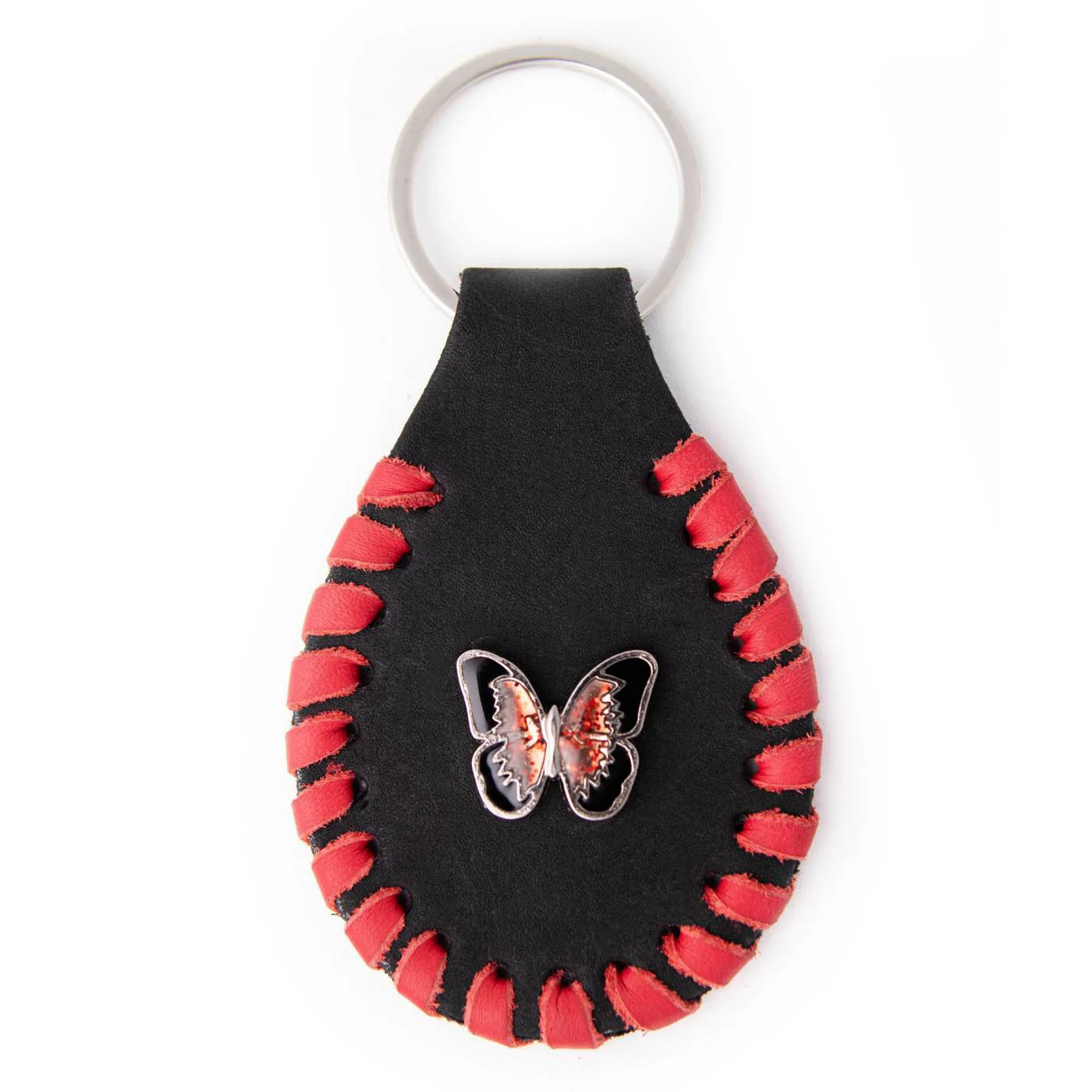 Easy-to-Use Milwaukee Leather Black -Red Butterfly Pewter Emblem Key Chain – MLA9521 Trendy